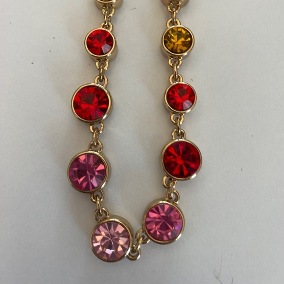 2 J Crew Necklaces- Graduated Rainbow Crystal and Lariat Tassel - Picture 2 of 10